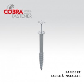 Vis de fondation G-800 support plat - COBRA SPIRAL 60x800mm