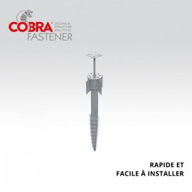 Vis de fondation P-800 support plat - COBRA SPIRAL 60x800mm