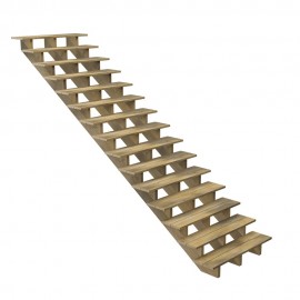 Escalier bois - 15 marches L-120cm H-255cm