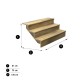 Escalier bois - 3 marches pleines L-120cm H-51cm