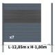 Kit clôture aluminium poteau à sceller - BAHIA & CRUZ Ardoise H-1,8m