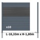 Kit clôture aluminium poteau à sceller - BAHIA & CRUZ Ardoise H-1,8m