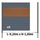 Kit clôture aluminium poteau à sceller - BAHIA & CRUZ Teck H-1,8m