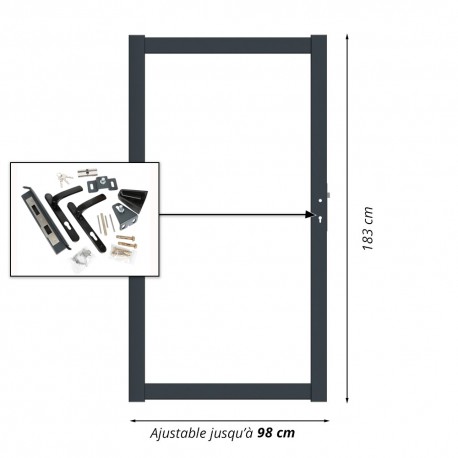 Portillon à personnaliser et quincaillerie - L-98cm H-183cm