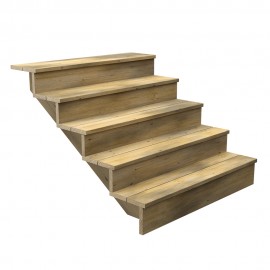 Escalier bois - 5 marches pleines L-120cm H-85cm