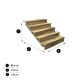 Escalier bois - 5 marches pleines L-120cm H-85cm