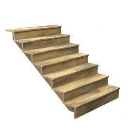 Escalier bois - 7 marches pleines L-120cm H-119cm