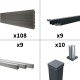 Kit clôture composite poteau sur platines - CRUZ Ardoise H-1,8m