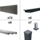 Kit clôture composite poteau sur platines - CRUZ Ardoise H-1,8m