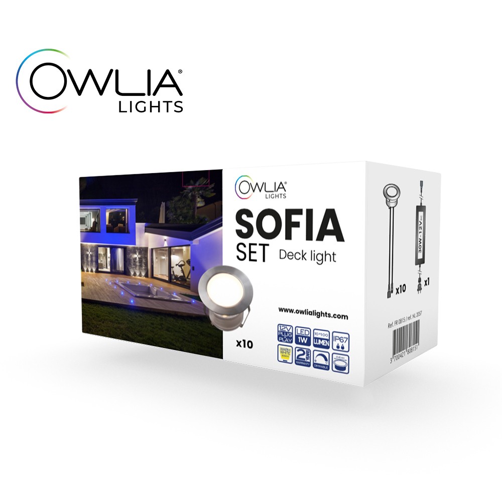 Spots LED de 30W encastrer SOFIA à + (12V) D45mm transfo terrasse