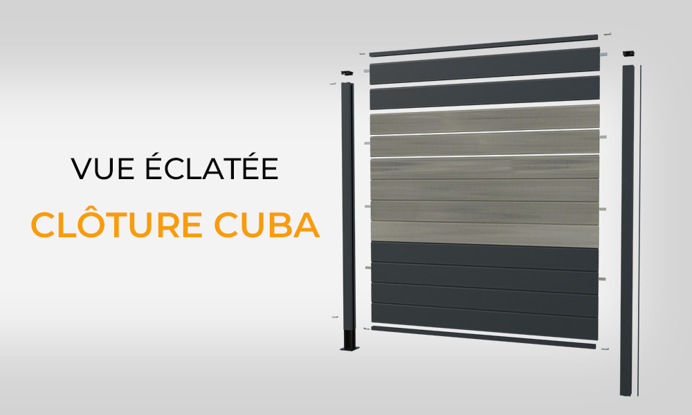 Pose Clôture composite CUBA - Deck linea